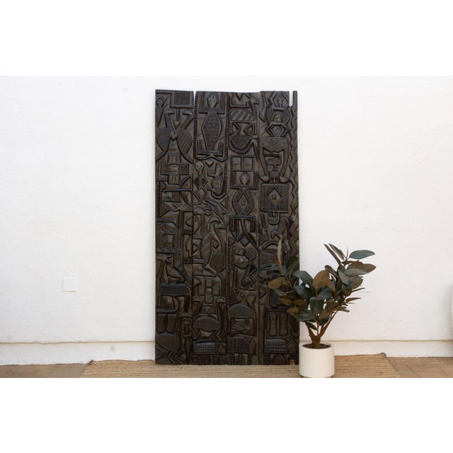 Monumental 88"h Carved African Nupe Door For Sale In Los Angeles - Image 6 of 6