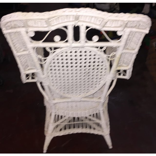 Vintage White Child's Wicker Chair Chairish