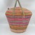 Vintage Rainbow Seagrass Woven Basket: Extra Large Storage, Snake Charmer Basket For Sale - Image 11 of 12