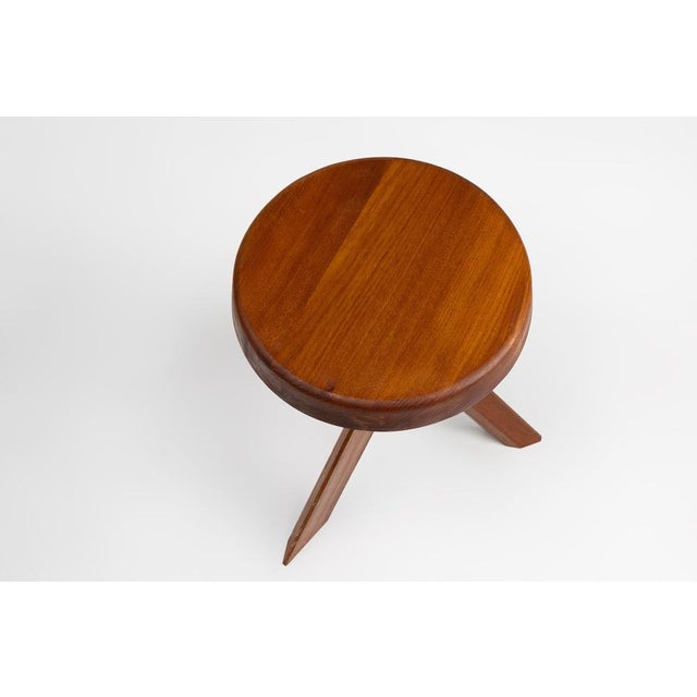 Brown Model S31 Stool in Elm Wood by Pierre Chapo, 1974 For Sale - Image 8 of 14