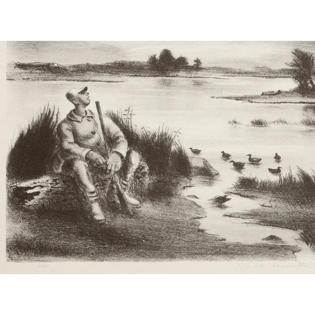 1939 After Arnold Blanch "Duck Hunter", First Edition Period Offset Lithograph For Sale - Image 4 of 9