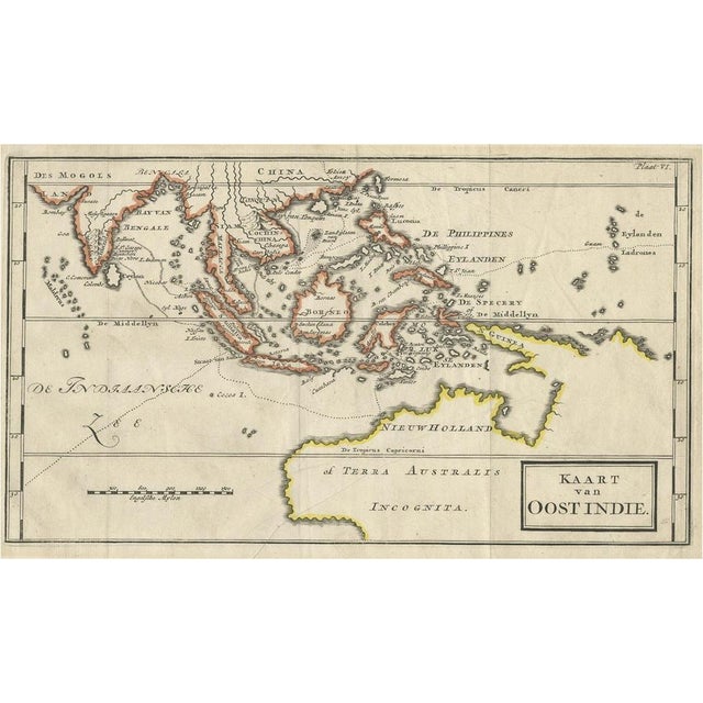 17th Century Map of the East Indies with the Route of Capt. William Dampiers Voyage, 1698 For Sale - Image 5 of 5