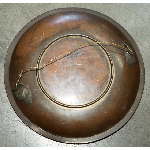 Copper Antique Japanese Meiji Bronze Charger Plate, 1880 For Sale - Image 8 of 9