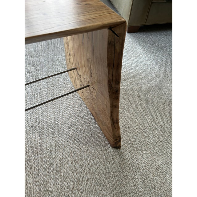 One of a Kind Natural Edge Spaltted Maple Waterfall Bench For Sale In Philadelphia - Image 6 of 17