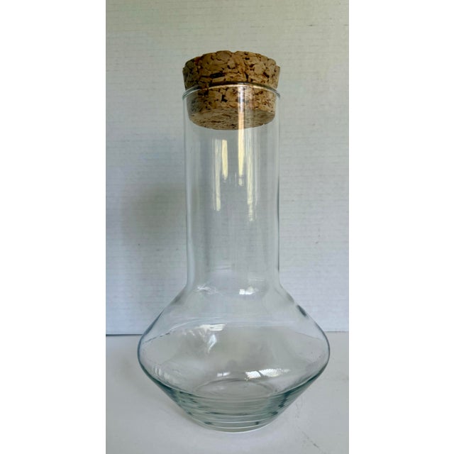 Mid 20th Century Vintage Scandinavian Modern Glass Decanter With Cork Stopper For Sale - Image 5 of 5