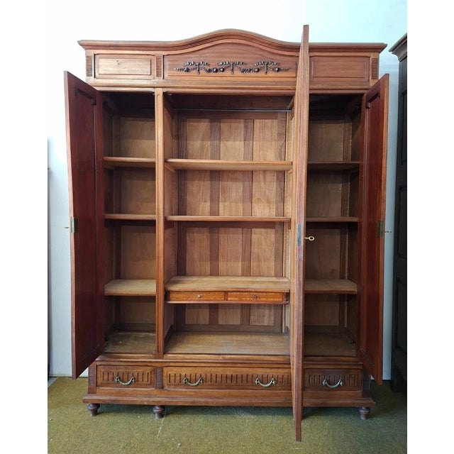 Louis XVI Style Wardrobe in Mahogany For Sale - Image 3 of 10