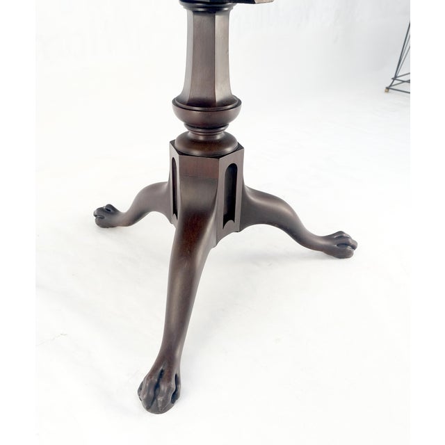 19th Century Solid Mahogany Tilt Top Claw Feet Lamp Side Center Breakfast Table MINT!