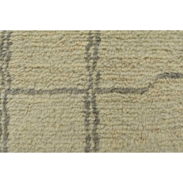 Gray Moroccan Rug 9’2” X 11’10” Gray Wool Contemporary Hand-Knotted Carpet For Sale - Image 8 of 15