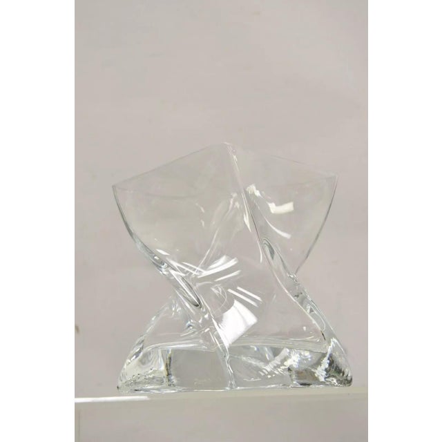 Modern Late 20th Century Modern Abstract Turkish Konart Twisted Glass Crystal Vase Centerpiece (B) For Sale - Image 3 of 10
