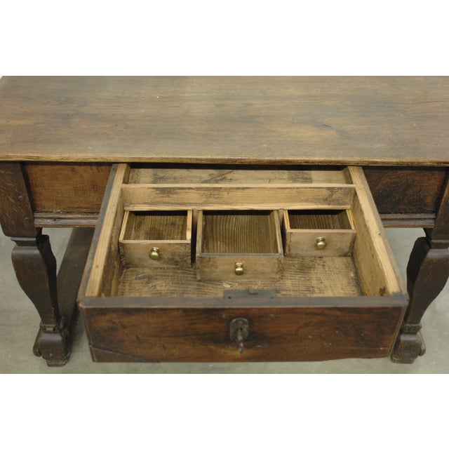 Antique Wood Desk With Lock and Hidden Drawers Chairish