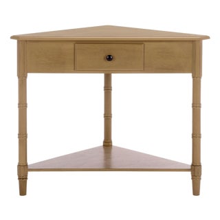 Gomez 1 Drawer 1 Shelf Corner Table in Desert Brown For Sale