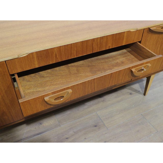 Mid Century Modern Vintage British Teak Sideboard Credenza For Sale - Image 9 of 15