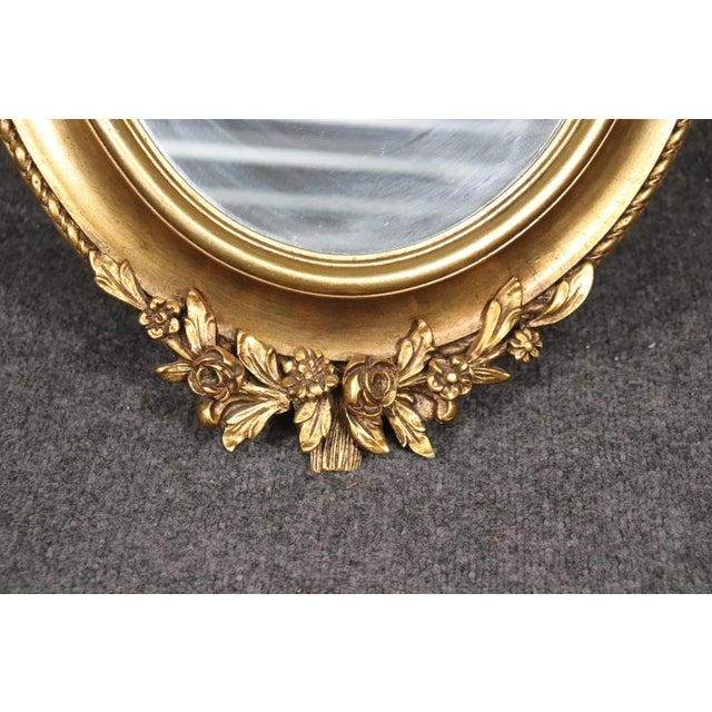 Gilded Adams Style Oval Mirror with Decorative Elements For Sale - Image 4 of 10