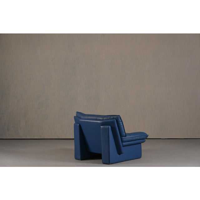 Postmodern Leather Sofa and Lounge Chair by Nicoletti Salotti, Italy, 1980s, Set of 2 For Sale - Image 11 of 18