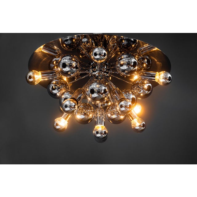 Silver Large Flushmount in Chrome from Cosack Leuchten, 1970s For Sale - Image 8 of 15