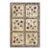 1880s Beige Antique Folk Art Rustic Geometric Modern Hooked Knotted Wool Rug For Sale