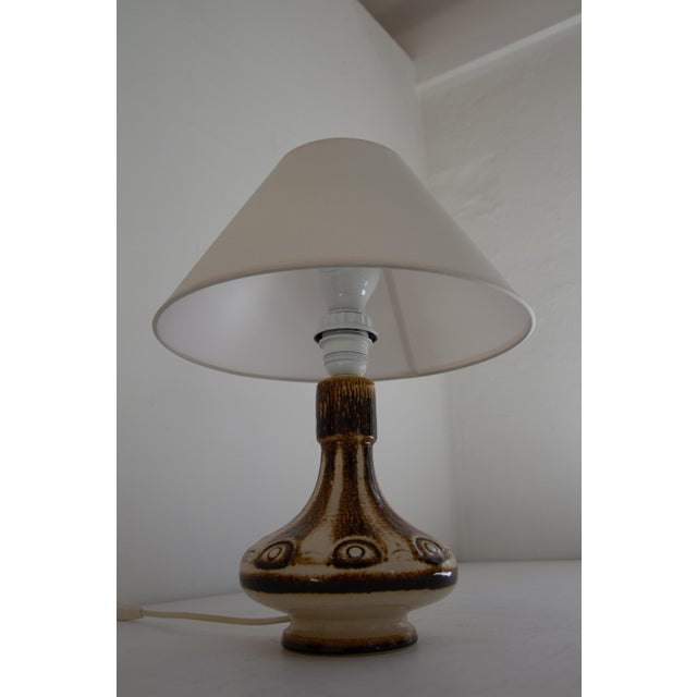 1960s Danish Modern Brown Ceramic Table Lamp by Søholm, 1960s. For Sale - Image 5 of 13