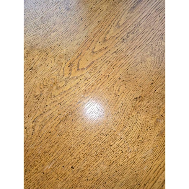 Late 20th Century Drexel Vintage Solid Oak Demilune Executive Desk - Circa Mid to Late 20th Century For Sale - Image 5 of 5