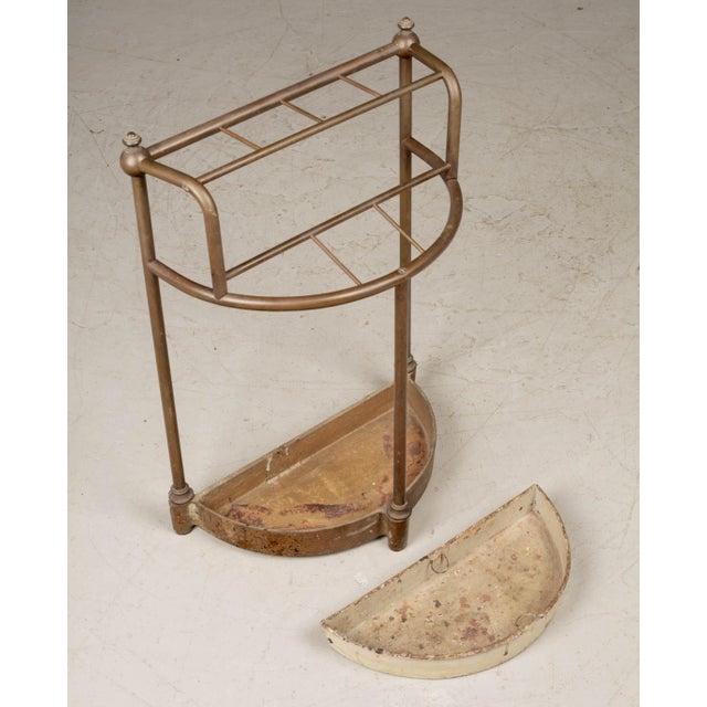 Metal 19th Century French Brass and Cast Iron Umbrella Stand For Sale - Image 7 of 9