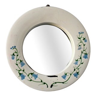 Round Bohemian Ceramic Wall Mirror, 1960s For Sale