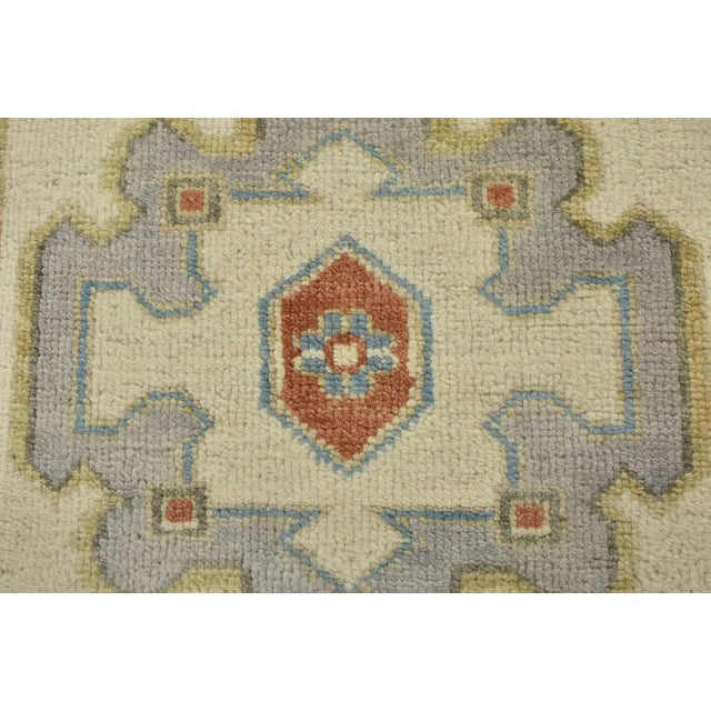 Ivory Anatolia Runner 2’5” X 8’1” Ivory Wool Tribal Hand-Knotted Oriental Rug For Sale - Image 8 of 12