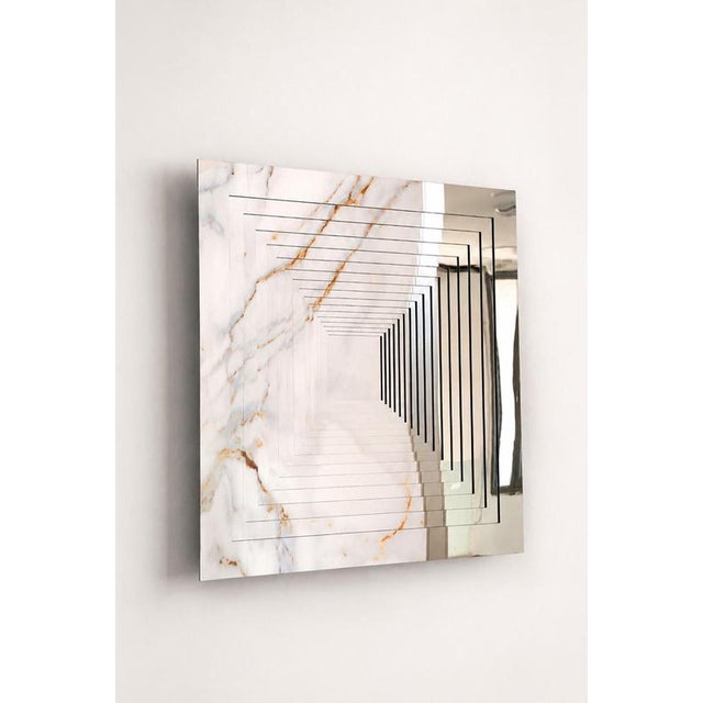 Gold Achilles Tortoise Silver Medium Sculptural Wall Mirror by GTG Design Couture For Sale - Image 8 of 8