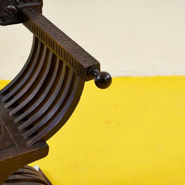 Antique Carved Wooden Chair For Sale - Image 3 of 10