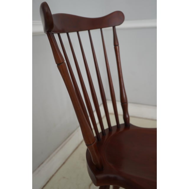 1990s Pair of Frederick Duckloe Cherry Windsor Side Chairs For Sale - Image 5 of 18