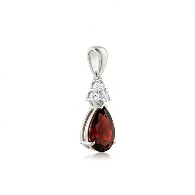 Natural Garnet Pear Cut Exquisite Pendant, January Birthstone Pendant For Sale - Image 6 of 7