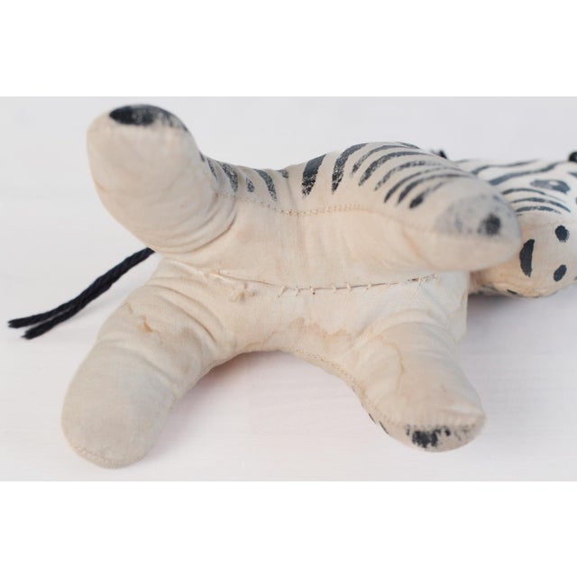 Mid-Century Stuffed Zebra Folk Art Toy For Sale - Image 9 of 10
