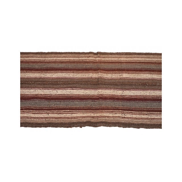 Decorative Vintage Brown Kilim Rug - 2`6″ X 5`1″ For Sale - Image 4 of 6