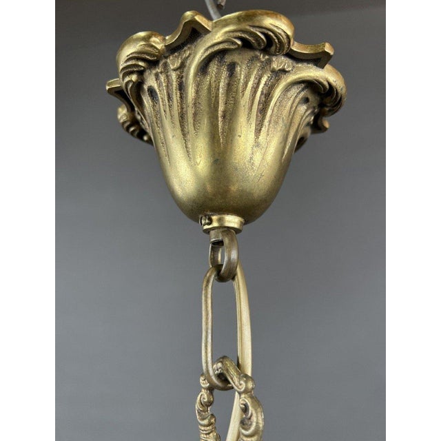 Metal 20th Century Louis XVI Style Lantern in Bronze and Glass For Sale - Image 7 of 8