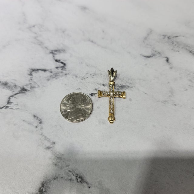 Contemporary Antique Diamond Cross Necklace For Sale - Image 3 of 4