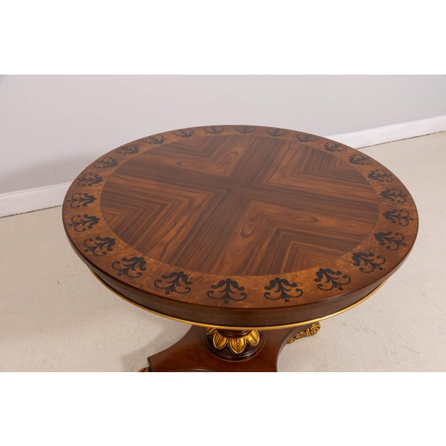 Neoclassical Guerra Vanni Italian Round Neoclassical Center Table For Sale - Image 3 of 13