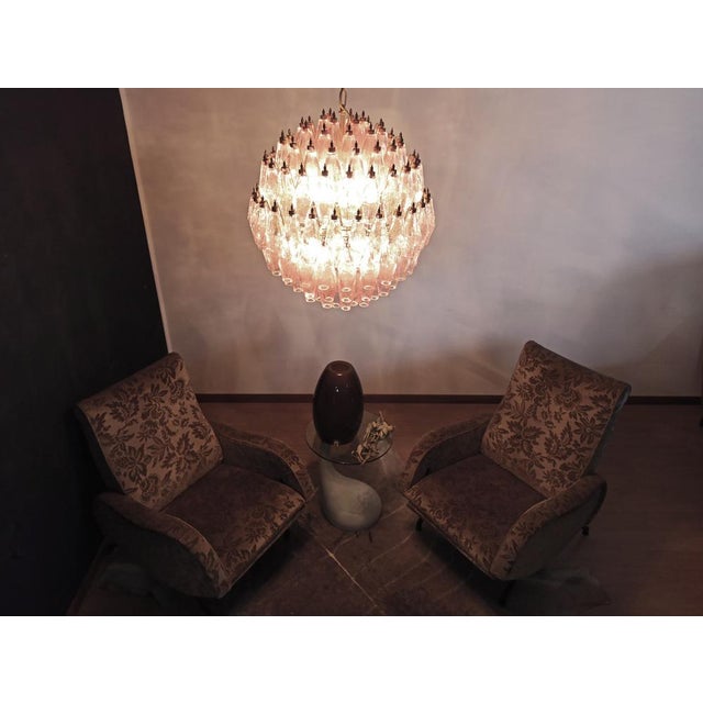 Spherical Murano Glass Candelier with 140 Pink Glasses For Sale - Image 18 of 18