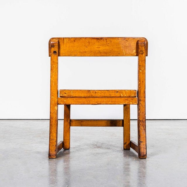 Wood English Childrens Stacking School Chair, 1920s For Sale - Image 7 of 8