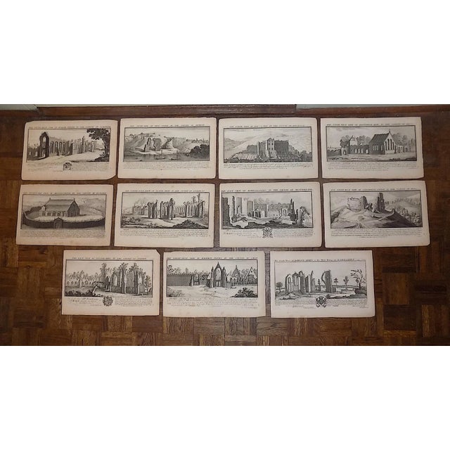 Printmaking Materials Authentic Antique 18th C. Bucks' Views of England Copperplate Engravings--Set of 11 For Sale - Image 7 of 8