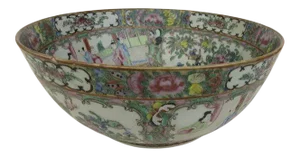 Chinese Export Rose Medallion Punch Bowl