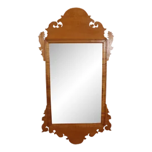 Chippendale Style Tiger Maple Mirror