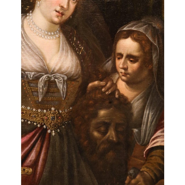 Circle of Galizia Fede, Judith Victorious, 1630, Oil on Canvas For Sale - Image 8 of 15