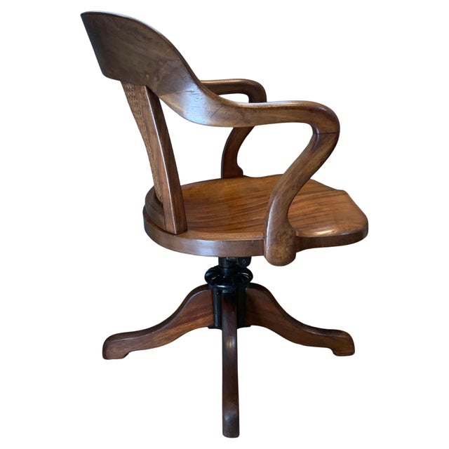 Victorian Oak Revolving Desk Chair, 1890s For Sale - Image 11 of 14