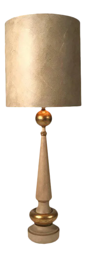 Monumental 1950s, Regency Torchiere Lamp in the Manner of James Mont