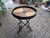 Vintage Hollywood Regency Woven Wicker and Wrought Iron Round Tray Table. For Sale - Image 11 of 16
