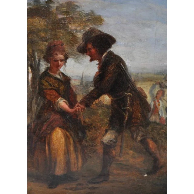 Mid 19th Century 19th Century Romance Oil Painting For Sale - Image 5 of 8