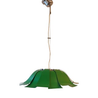 Italian Green Listelli Pendant, 1960s-1970s For Sale