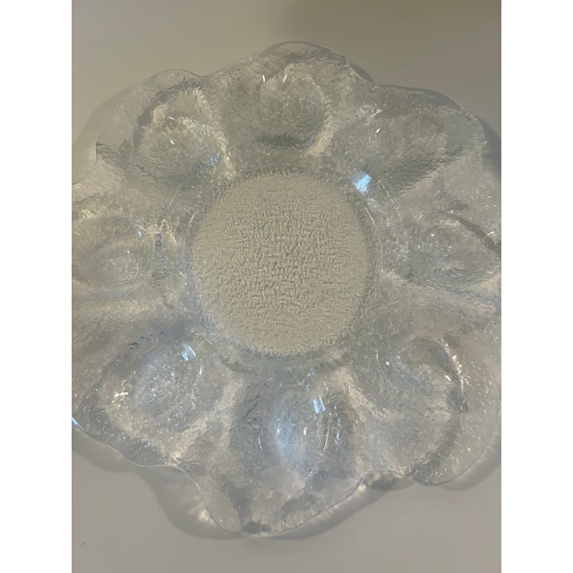Rare unique hand made deviled egg plate made in Poland. The dish measures 13” very unique dish for your parties.