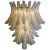 Pair of huge Italian vintage Murano chandeliers made up of 52 glass petals (transparent crystal, smooth outside, with...