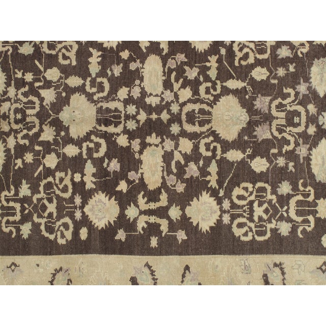 Antique Oushak Carpet, Handmade Turkish Oriental Rug, Beige, Taupe, Charcoal For Sale - Image 10 of 18