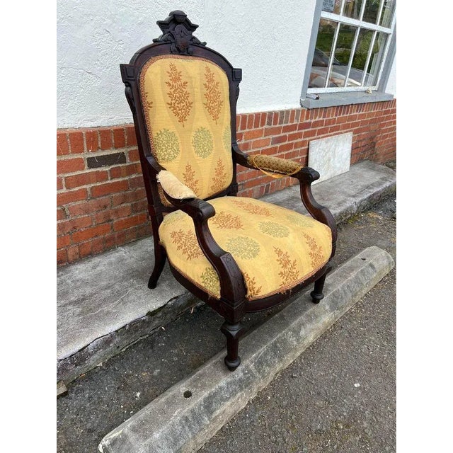 Antique Eastlake Victorian Renaissance Revival Open Armchair. 19th Century For Sale In Washington DC - Image 6 of 12