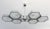 Impressive Italian chandelier with 6 hexagonal glossy glass diffusers in satin finish on the back, mounted on thick...